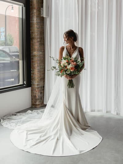 Bride in wedding dress